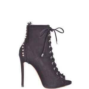 Ninalilou LaceUp High Heel Booties Women black Boots